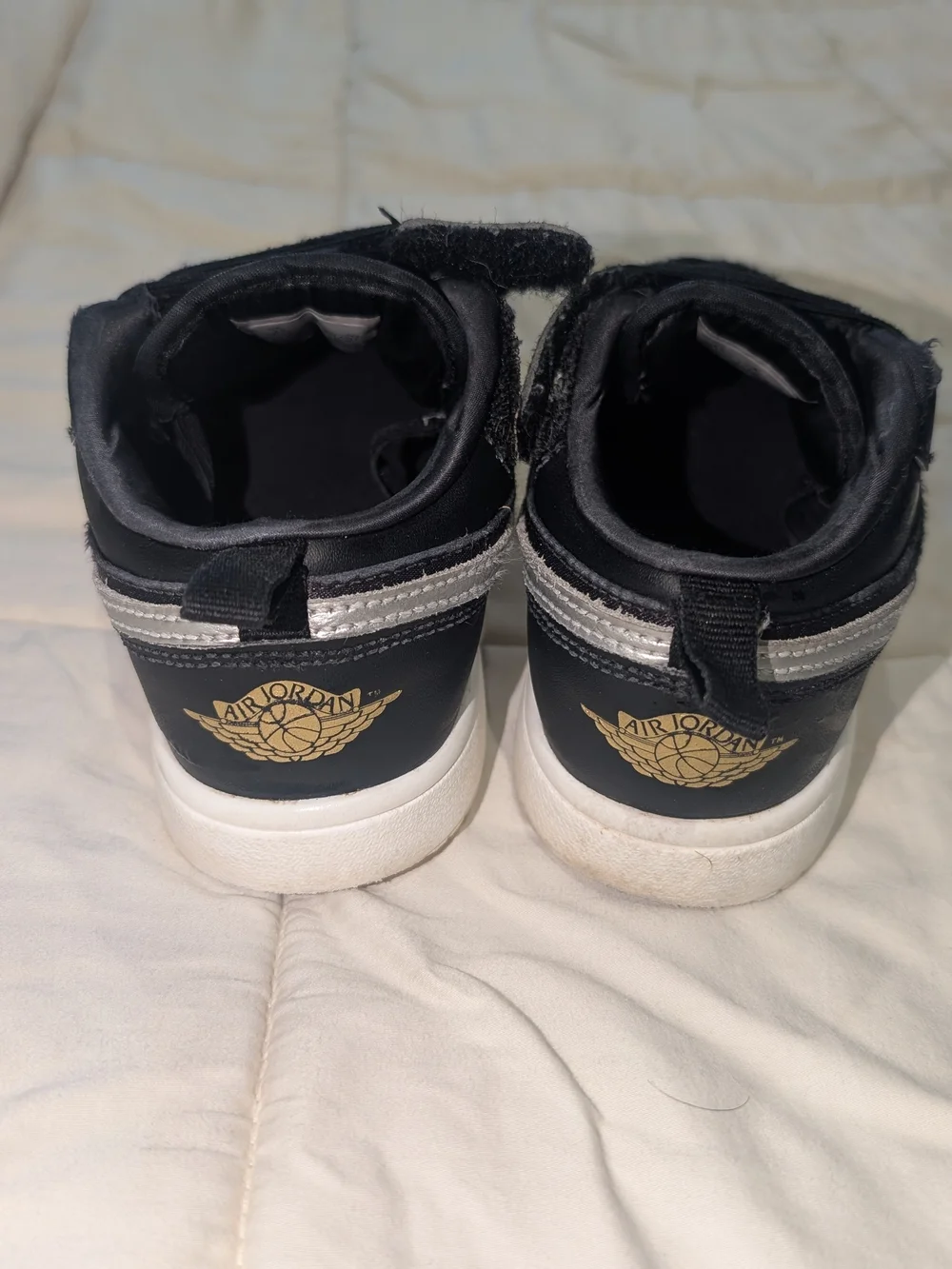 Nike Air Jordan 1 Low' Black & Silver Sneakers
